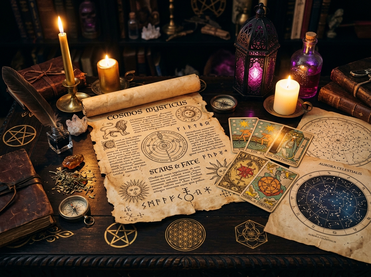 Cartas de Tarô e Cristais